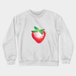 Red watercolor strawberry Crewneck Sweatshirt